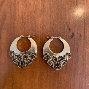 Dangle Pierced Earrings with Rhinestones